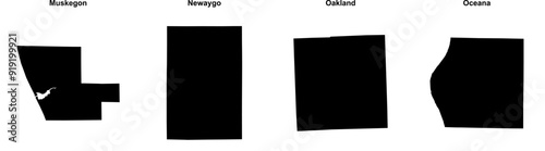 Muskegon, Newaygo, Oakland, Oceana outline maps