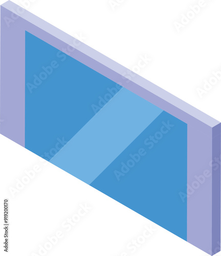 Modern sliding door system providing access to balcony in isometric view