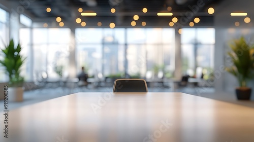 Empty Conference Table in a Modern Office