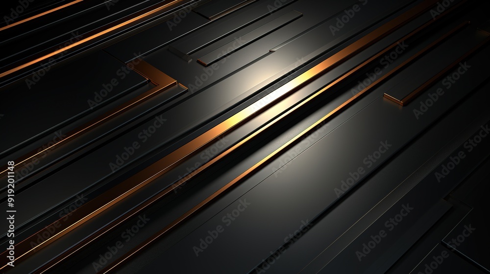 Abstract black and gold geometric background with diagonal stripes. Abstract black and gold geometric background with diagonal stripes.