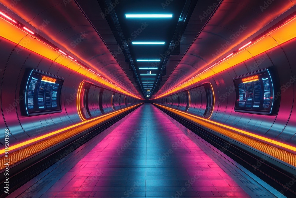 futuristic subway station with holographic displays realtime train tracking sleek design commuters interacting with touch screens dynamic lighting futuristic subway station with holographic displays realtime train tracking sleek design commuters interacting with touch screens dynamic lighting