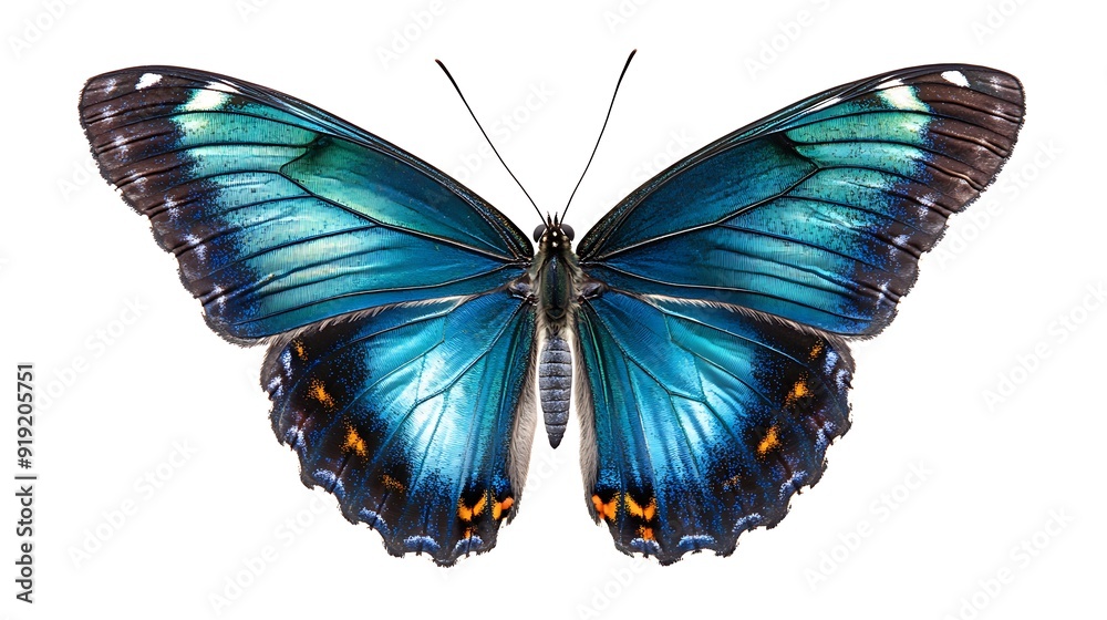 Obraz premium Blue Morpho Butterfly with Open Wings