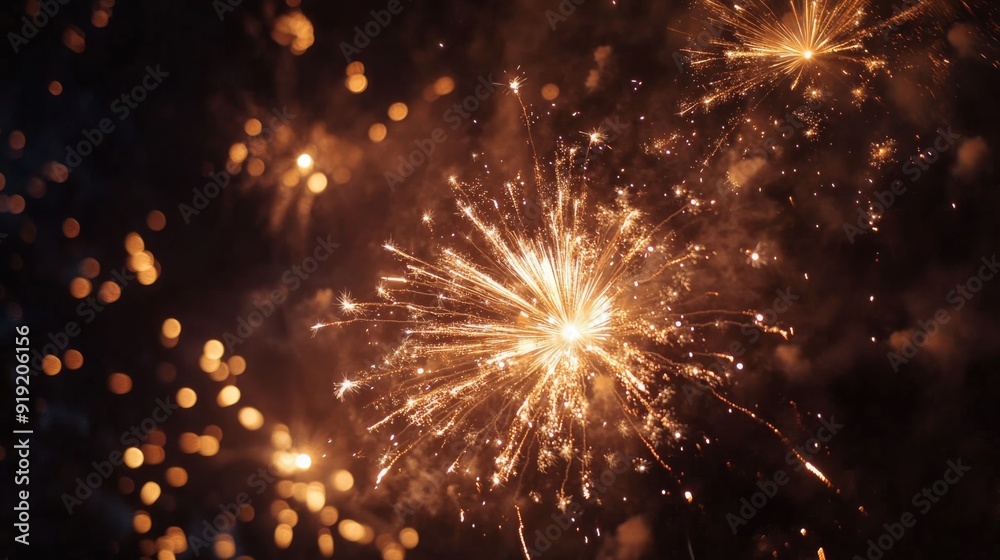 Dazzling fireworks lighting up the sky in a stunning display Dazzling fireworks lighting up the sky in a stunning display