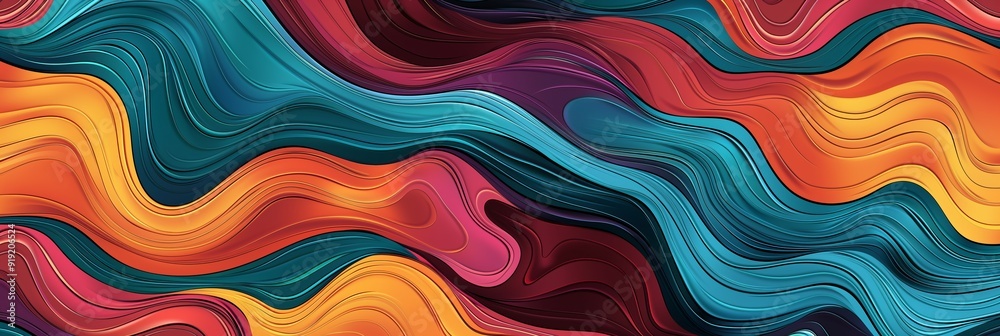 A colorful, abstract painting with a blue and orange wave. The colors are vibrant and the brushstrokes are bold. The painting seems to convey a sense of movement and energy A colorful, abstract painting with a blue and orange wave. The colors are vibrant and the brushstrokes are bold. The painting seems to convey a sense of movement and energy