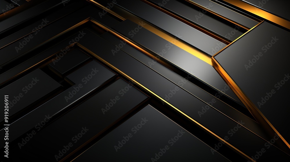 Abstract black and gold geometric pattern. Abstract black and gold geometric pattern.