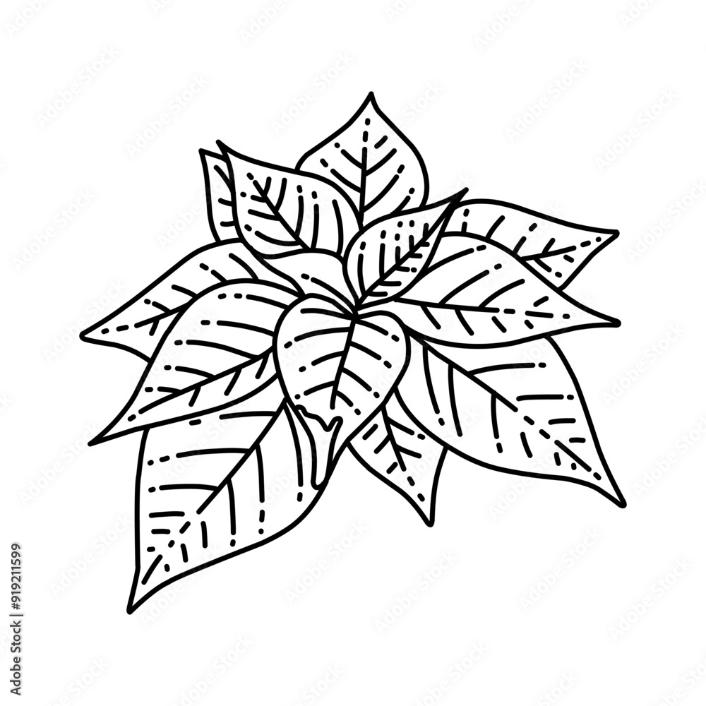 Black line leaf pattern vector illustration on white background. Black line leaf pattern vector illustration on white background.