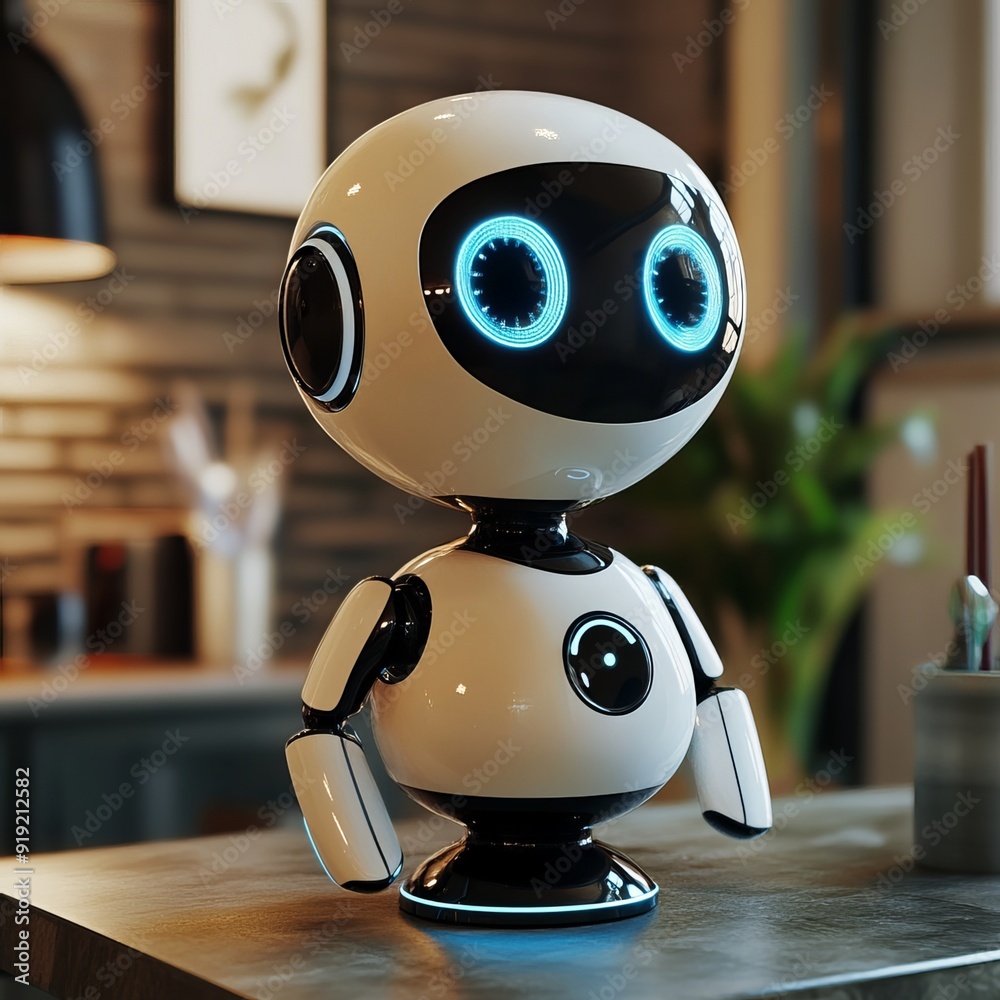Friendly cute AI robot helper servant in home. Generative AI. --v 6.1 Job ID: 37dd41df-6fd7-4f74-843d-1913fddcc707 Friendly cute AI robot helper servant in home. Generative AI. --v 6.1 Job ID: 37dd41df-6fd7-4f74-843d-1913fddcc707