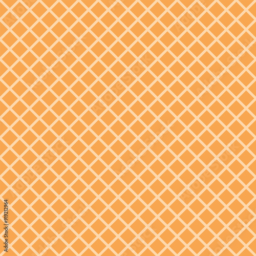 Checkered rhombic background and pattern. Linear seamless repeating vector design. Waffle texture and surface.