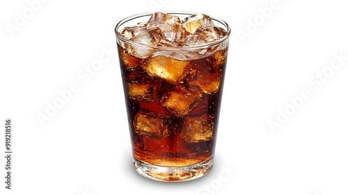 Glass of Cola with Ice Cubes