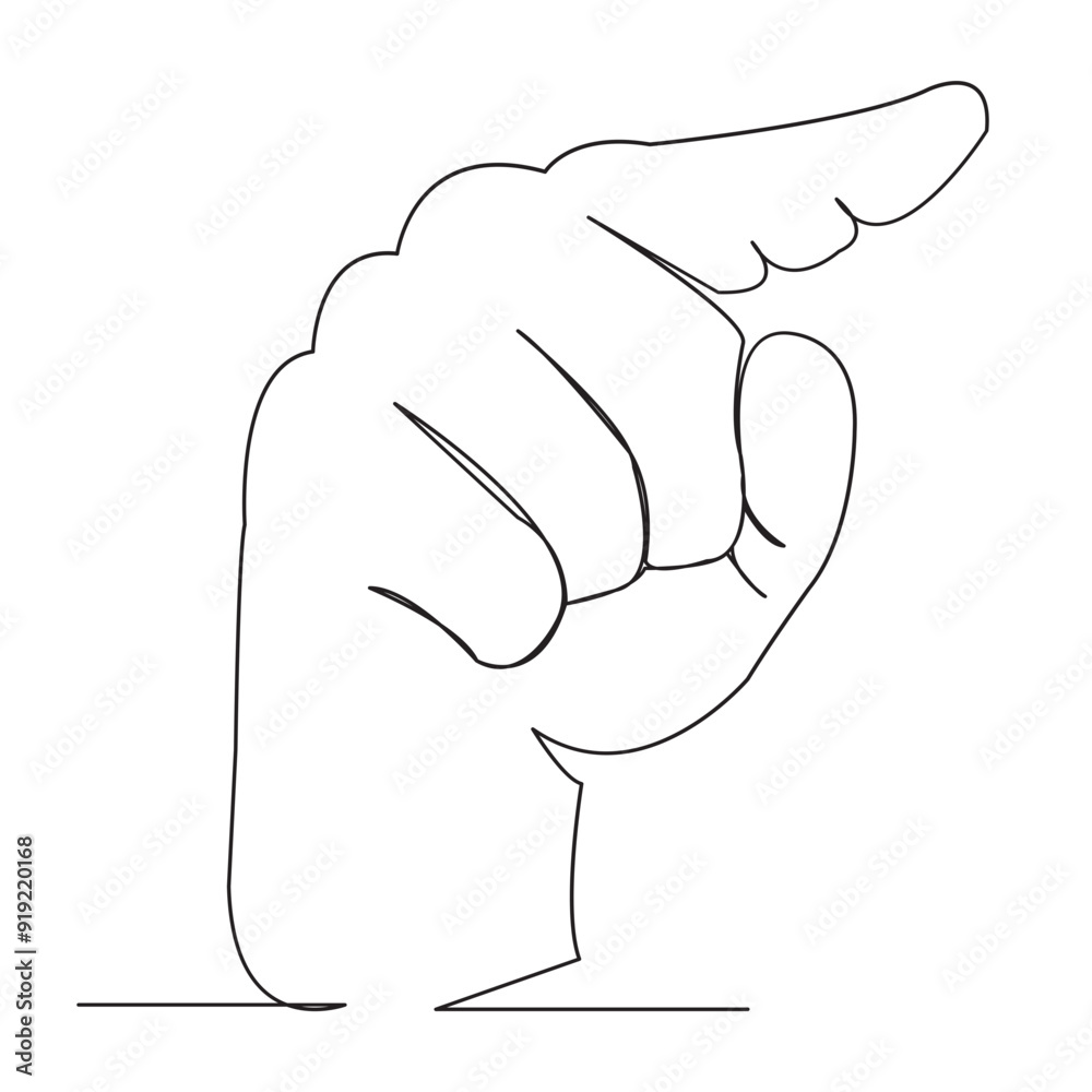one open single drawn line art doodle hand, deaf, sign, finger, language, gesture. Isolated hand-drawn outline image on a bol background. the letter Z one open single drawn line art doodle hand, deaf, sign, finger, language, gesture. Isolated hand-drawn outline image on a bol background. the letter Z