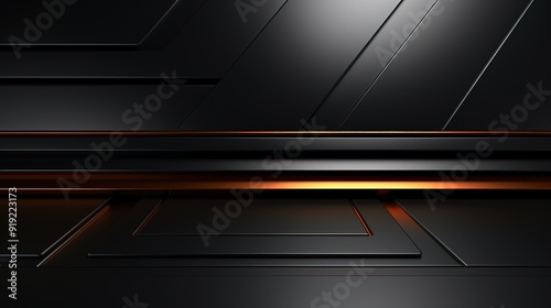 Abstract black and orange geometric background.