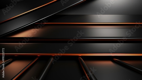 Abstract black and orange geometric background.