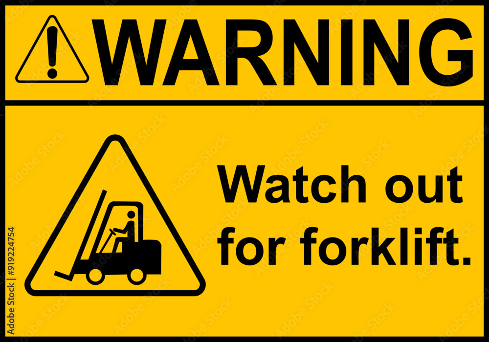 Forklift sign. Forklift traffic zones in industrial and warehouse areas ...