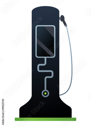 Car charger icon. Electromobile charging station, alternative fuel. Ev electric, clean energy of the future. Vector illustration in flat style, modern design
