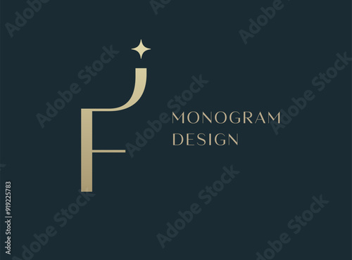 FI or IF letter logo icon design. Classic style luxury initials monogram.