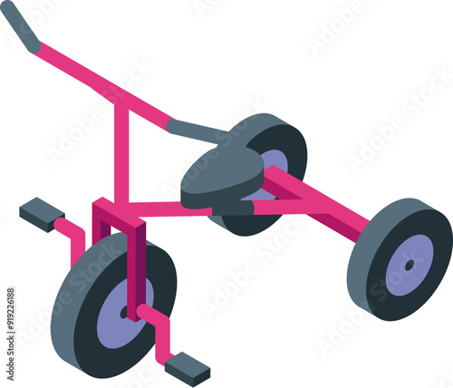 Three wheel bike with pedals and handlebars for children playing outside