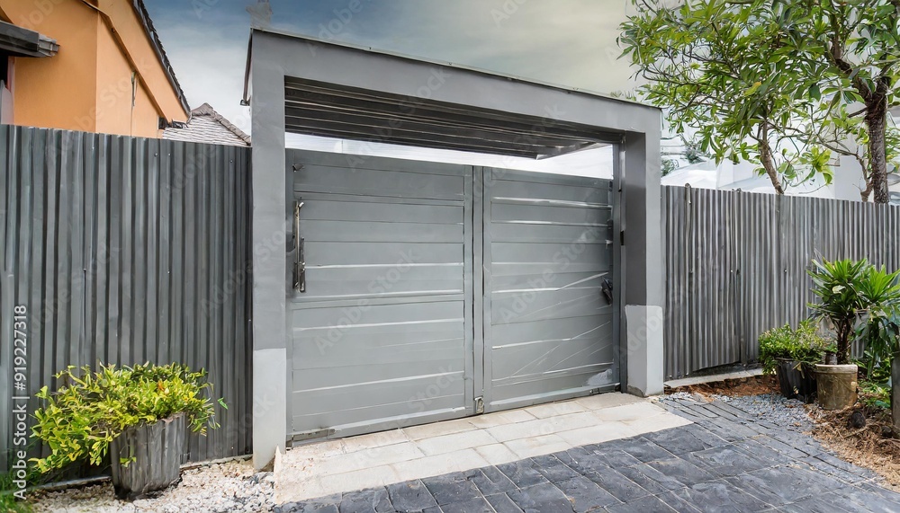 the grey house steel sliding doors aluminum gates modern home entrances, front view, the grey house steel sliding doors aluminum gates modern home entrances, front view,