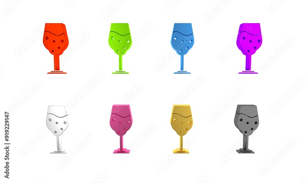 Colorful Glass of beer icon isolated on white background. Minimalism concept. 3D render illustration Colorful Glass of beer icon isolated on white background. Minimalism concept. 3D render illustration