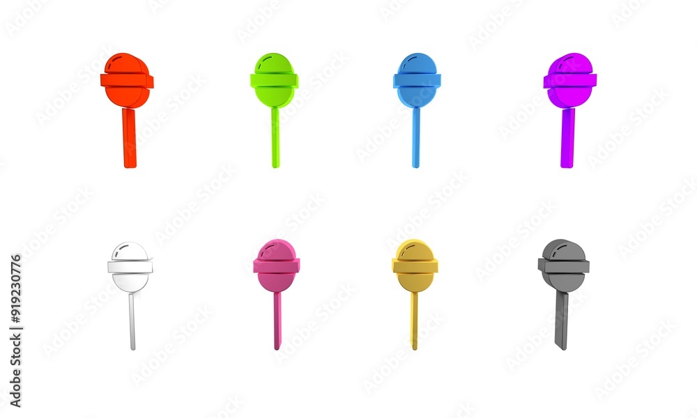 Colorful Lollipop icon isolated on white background. Food, delicious symbol. Minimalism concept. 3D render illustration Colorful Lollipop icon isolated on white background. Food, delicious symbol. Minimalism concept. 3D render illustration