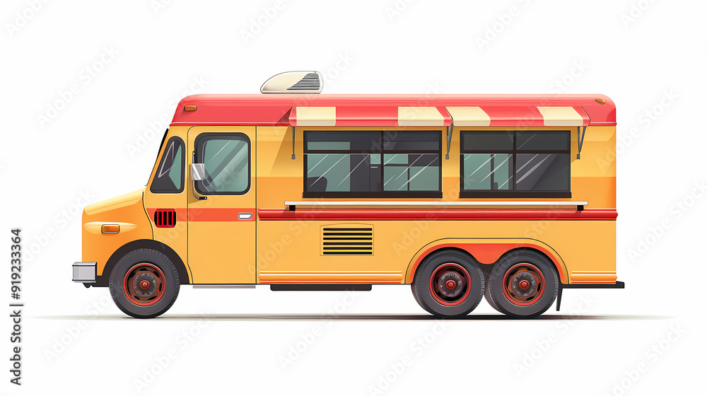Food truck isolated on white background vector image Food truck isolated on white background vector image