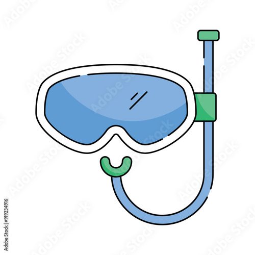Ocean adventure, underwater exploration, snorkeling mask vector design