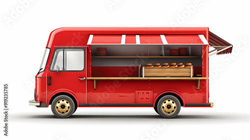 Food truck isolated on white background vector image