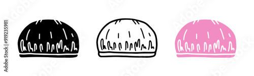 Set of Shower cap cartoon doodle, Vector, Illustration.