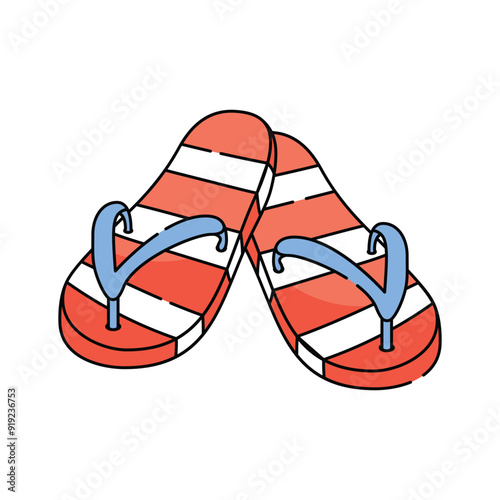 An icon of flip flops in modern style isolated on white background, editable vector