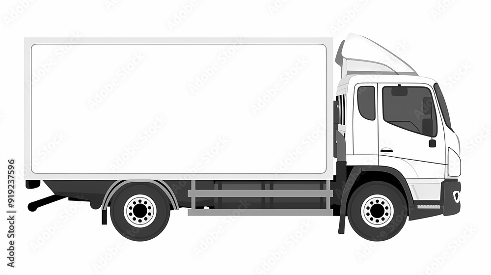 Truck template isolated on white background vector image Truck template isolated on white background vector image