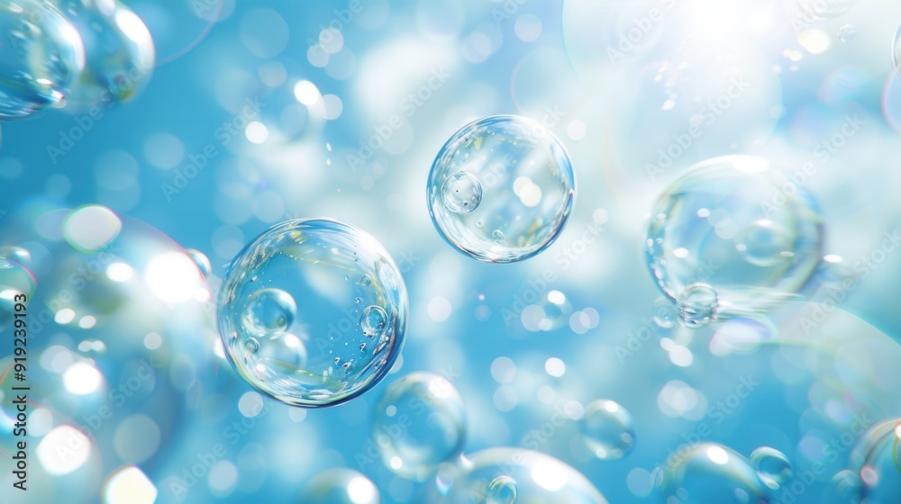 Shimmering Blue Bubble Bliss. Tranquil background with high level of detail Shimmering Blue Bubble Bliss. Tranquil background with high level of detail