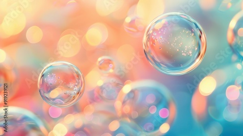 Tranquil Bubble Bliss. Serene spa-like background photo