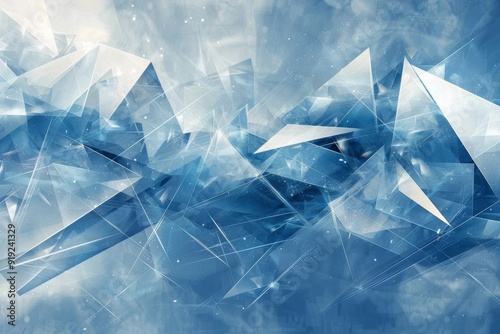 Abstract Blue and White Crystalline Pattern