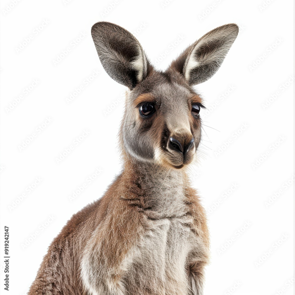 Playful Kangaroo Frame Isolated on White Background Playful Kangaroo Frame Isolated on White Background
