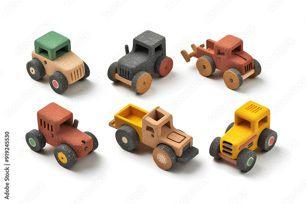 Fototapeta premium かわいい働く車のアイコンセット