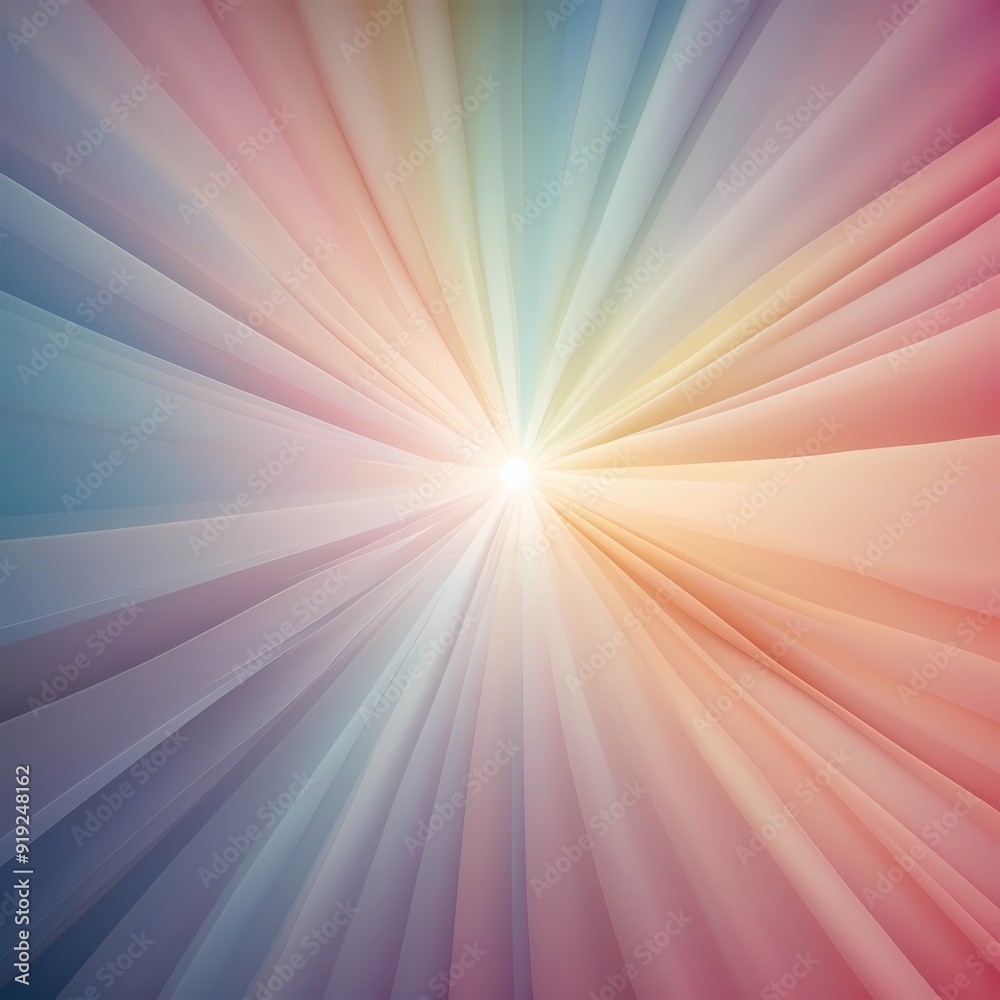 Colorful Rays of Light Radiating Through Soft Pastel Shades at Dawn