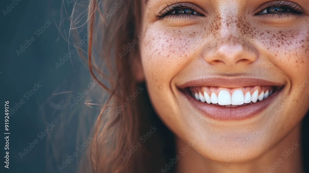 A woman with a smile on her face and a lot of hair A woman with a smile on her face and a lot of hair