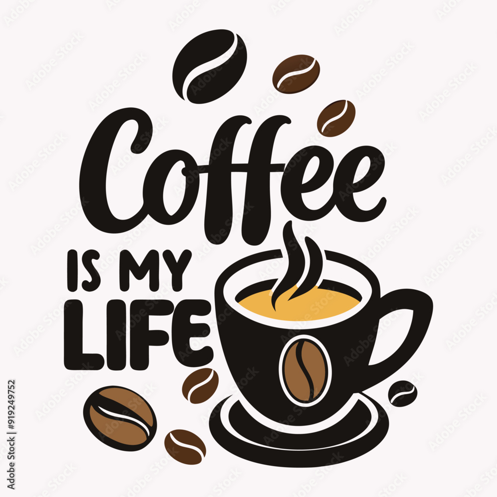Coffee is my life typography t-shirt design Coffee is my life typography t-shirt design