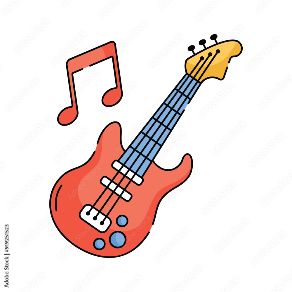 Stylish guitar icon, ideal for music, entertainment, or concert related projects Stylish guitar icon, ideal for music, entertainment, or concert related projects