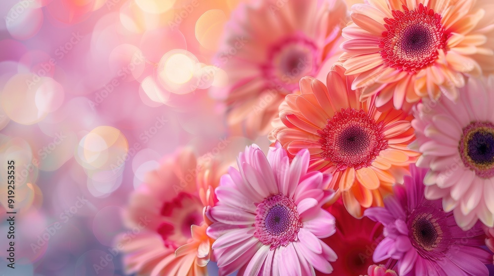 Fototapeta premium Blossoming Beauty. A flower background showcasing intricate details on a plain backdrop.