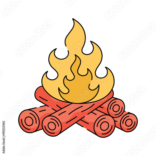 Take a look at this creatively crafted icon of bonfire in modern style