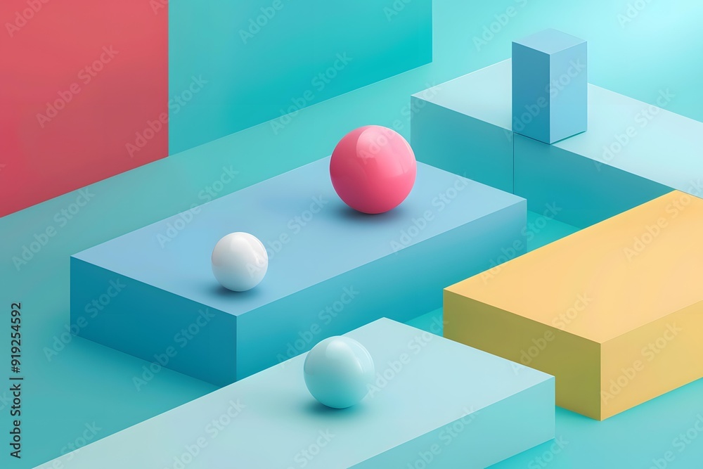 Abstract 3D Geometric Shapes and Spheres Background Abstract 3D Geometric Shapes and Spheres Background
