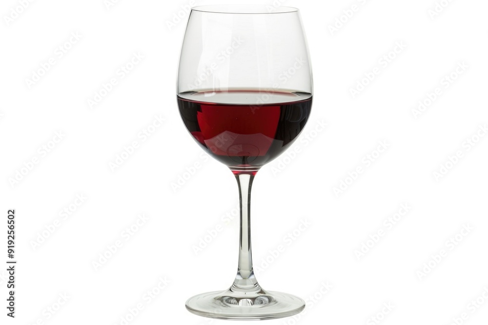 A glass of red wine on a white background A glass of red wine on a white background