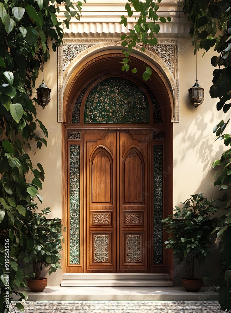 Ornate Wooden Doorway With Intricate Detailing Ornate Wooden Doorway With Intricate Detailing