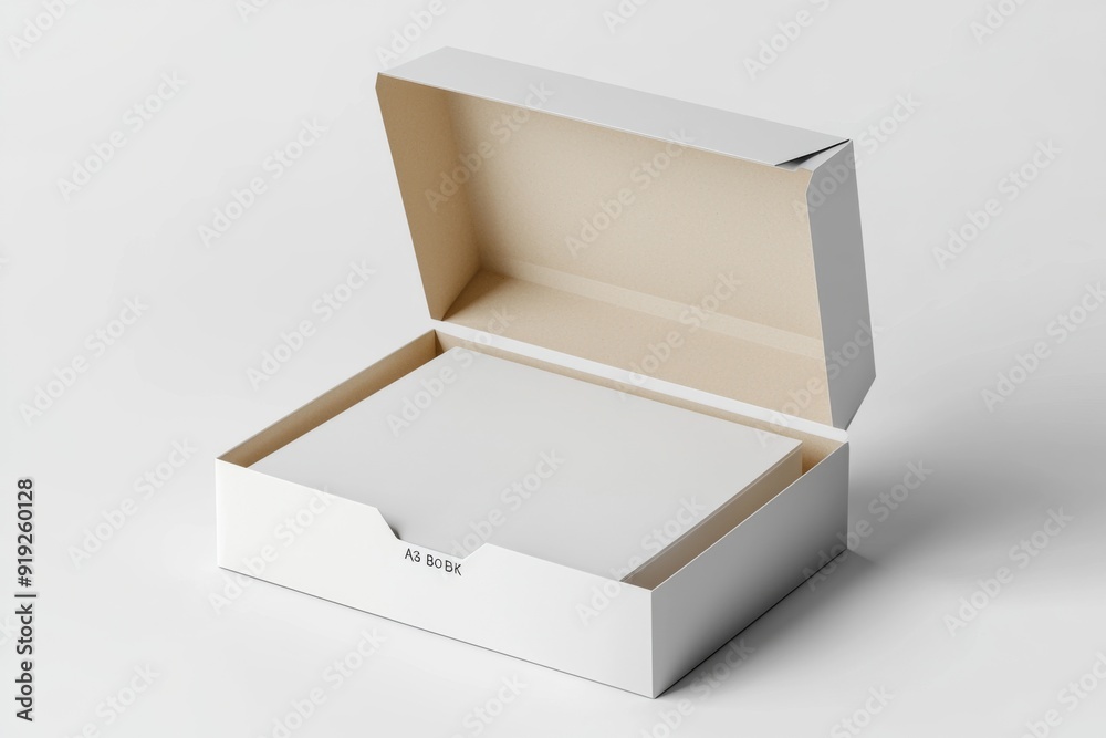 Paper Box Mockup A4 on isolated background created with Generative AI Paper Box Mockup A4 on isolated background created with Generative AI