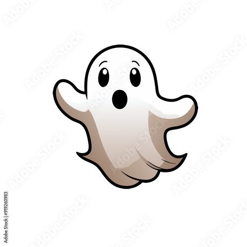 brown ghost kawaii halloween graphic