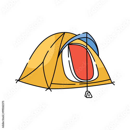Cozy tent icon, ideal for camping, outdoor adventures, and travel