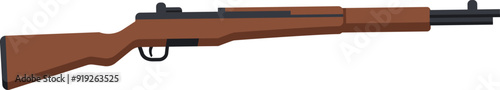 Rifle icon. Veteran day symbol. Flat style.