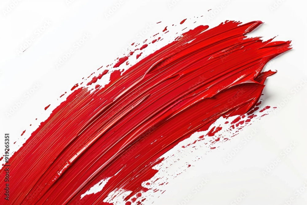 A close-up shot of red paint on a white surface A close-up shot of red paint on a white surface
