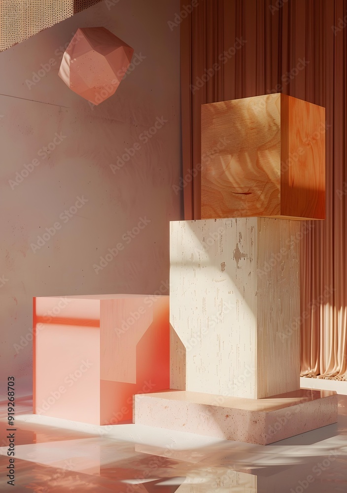 Minimalist Abstract Geometric Shapes 3D Render Minimalist Abstract Geometric Shapes 3D Render