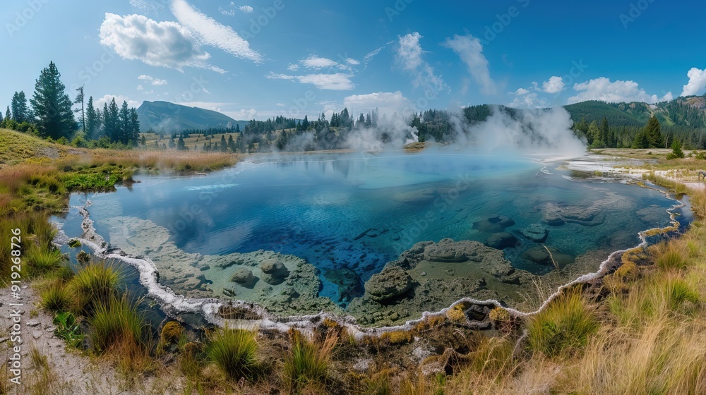 Hverir Hot springs, geothermal area near the katla in iceland. AI generated illustration Hverir Hot springs, geothermal area near the katla in iceland. AI generated illustration